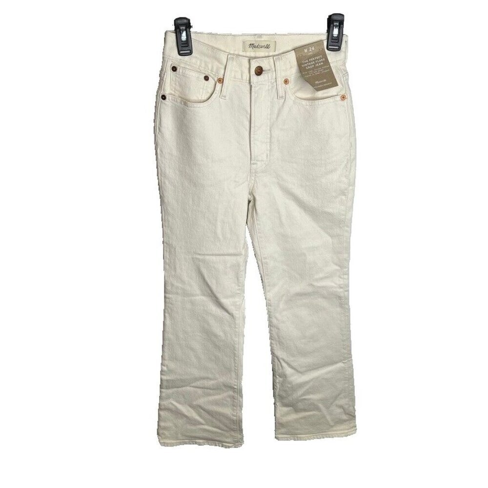 Madewell $138 The perfect Vintage Flare Crop Jean Size 24 NI959 - Picture 3 of 10